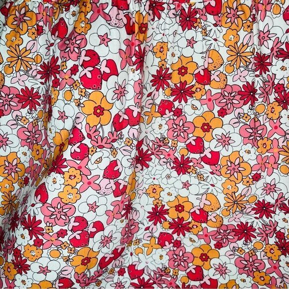 Modcloth Dolls On Parade Tiered Skirt Casusl Cotton Aline Mini Pink Orange L NWT - Picture 9 of 11